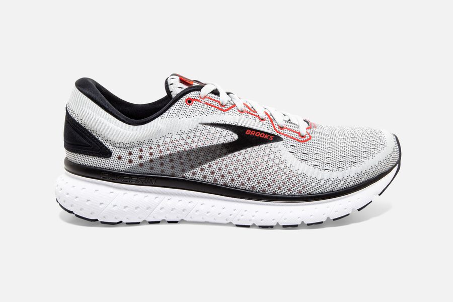 Brooks Glycerin 18 Road Running Shoes - Mens - White/Black - TA3146290